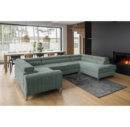 Rohová sedací souprava ve tvaru U LOUIS, Poco 100 Pravá