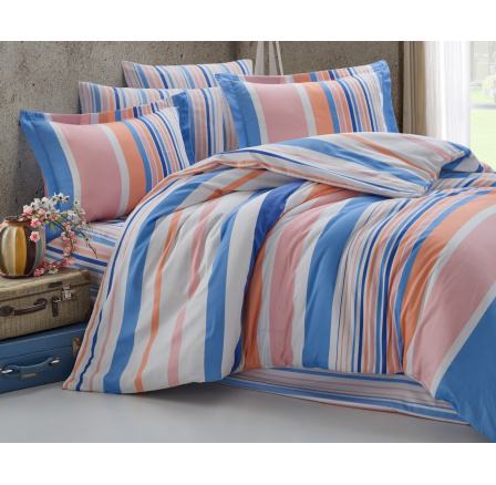 Bavlněný povlak na polštář Mart blue-pink 45x60