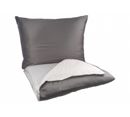 Francouzské povlečení Satén UNI DUO 240x200, 70x90cm antracit/světle šedá