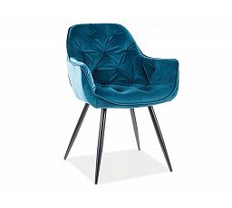Jídelní židle CHERRY VELVET, Tyrkys Bluvel 85/Černá