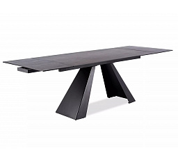 Jídelní stůl SALVADORE CERAMIC 180, šedý mat/Černý mat