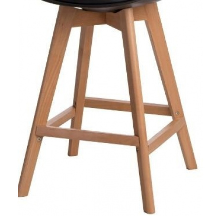 Podstavec Norden wood low černá barová židle