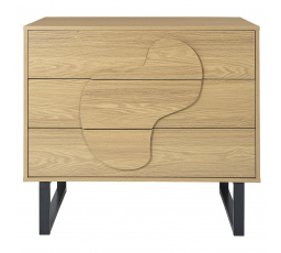 Komoda Calypso se 3 zásuvkami dub/černá