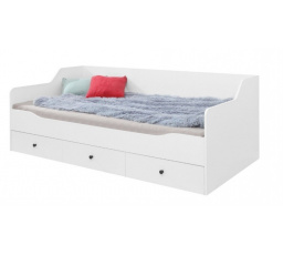 Postel BERGEN - BE13, Bílý Lux + Bílá vysoký lesk