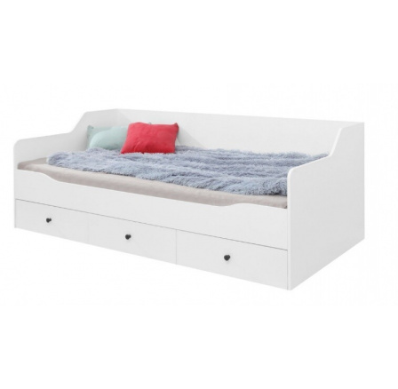 Postel BERGEN - BE13, Bílý Lux + Bílá vysoký lesk