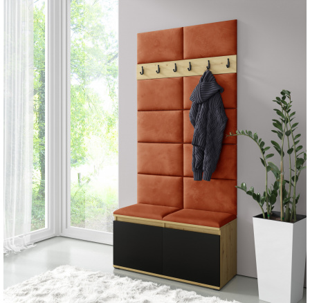 Předsíňová stěna EMI 1, Trinity 25/Artisan + černá Předsíňová stěna EMI 1, Trinity 25/Artisan + černá