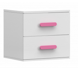 Noční stolek SMYK I - 22, Bílá Mat/Růžová