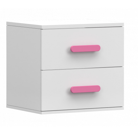 Noční stolek SMYK I - 22, Bílá Mat/Růžová