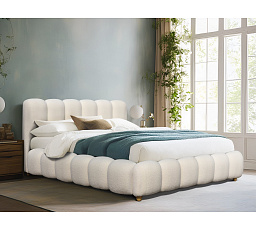 Čalouněná postel s úložným prostorem BRISA 160, Bílá