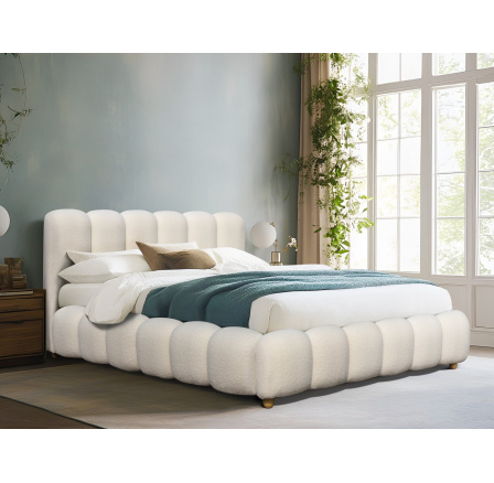 Čalouněná postel s úložným prostorem BRISA 160, Bílá