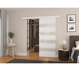 Posuvné dveře na stěnu MILOU 96 White+White Lacobel