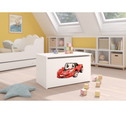 Truhla na hračky DARIA White+Red CAR