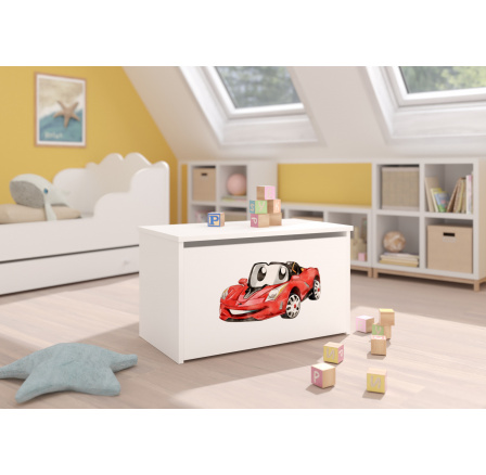 Truhla na hračky DARIA White+Red CAR