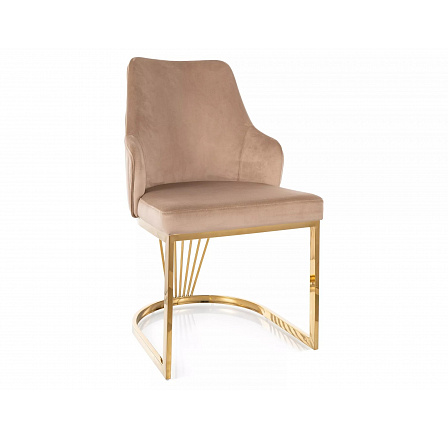 Jídelní židle ALURE VELVET, Béžový Bluvel 25/Zlatá Jídelní židle ALURE VELVET, Béžový Bluvel 25/Zlatá