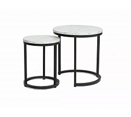 Konferenční stůl HOLA , efekt bílého mramoru/černý mat