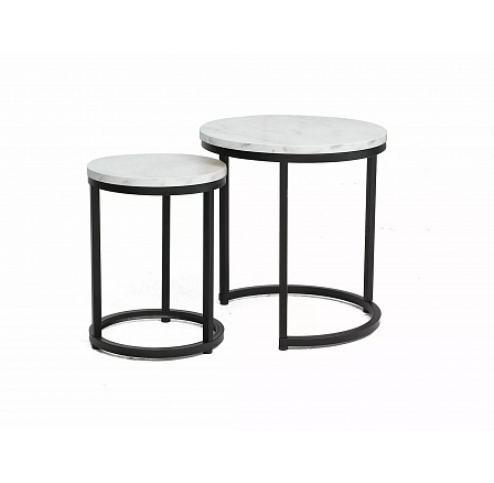 Konferenční stůl HOLA , efekt bílého mramoru/černý mat