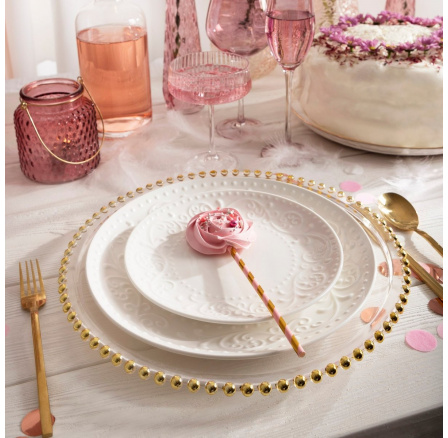 Talíř GOLDEN BALLS sklo 33 cm 807546 Talíř GOLDEN BALLS sklo 33 cm 807546