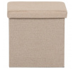 Taburet s úložným prostorem, béžová, látka, TAB-461 CRM2