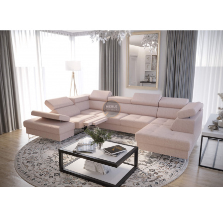 Rohová sedací souprava GALAXY MAX II , relax s funkcí spaní 215x350x170 - béžová, levá Rohová sedací souprava GALAXY MAX II , relax s funkcí spaní 215x350x170 - béžová, levá