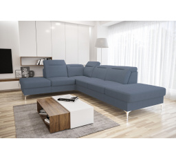 Rohová sedací souprava OSLO 220x295 s taburetem 100x55 modrá SC74 - rychlé odeslání