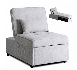 Rozkládací křeslo IBERIS 80 cm na spaní Šedé