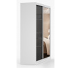 Šatní skříň MULTI 31 - 183 cm, Bílá/Černý Lesk