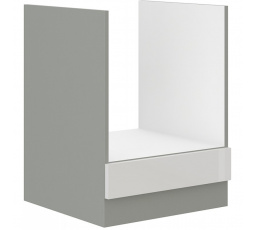 Kuchyňská skříňka na sporák BOLZANO 60 D GAZ BB, Bílý lesk/Šedá