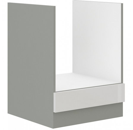 Kuchyňská skříňka na sporák BOLZANO 60 D GAZ BB, Bílý lesk/Šedá