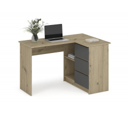 Psací stůl BEGA, Dub Artisan/Grafitový UNI