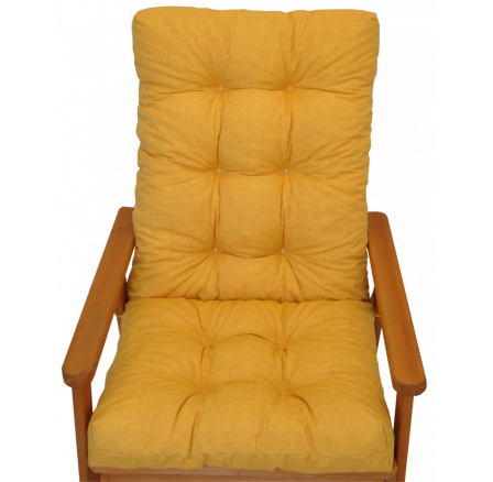 Polstr na zahradní křeslo s mašlí - látka žlutý melír Polstr na zahradní křeslo s mašlí - látka žlutý melír