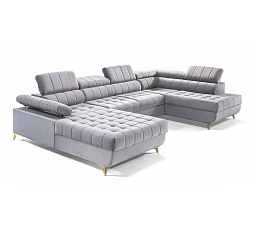 Rohová sedačka Dragonis U II s rozkladem / zlaté nohy