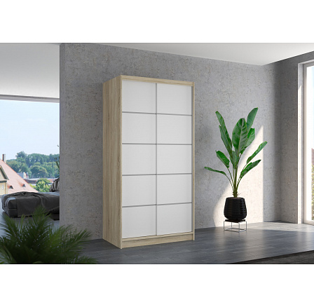 Posuvná skříň RIVA 100 Sonoma+Bílá