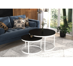 Konferenční stolek 2v1 OKIN Bílý+Černý