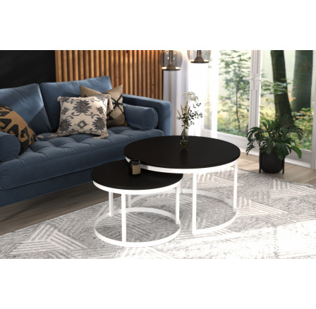 Konferenční stolek 2v1 OKIN Bílý+Černý