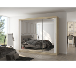 Posuvná skříň se zrcadlem CHESTER 250 Sonoma+White