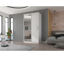 Posuvná skříň se zrcadlem ESTI 120 Bílá+Bílá