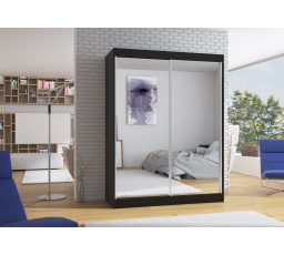 Posuvná skříň se zrcadlem FLOREST 150 Černá+Černá