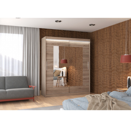 Posuvná skříň se zrcadlem a LED osvětlením ROSETTE 180 Truffle+Truffle Posuvná skříň se zrcadlem a LED osvětlením ROSETTE 180 Truffle+Truffle