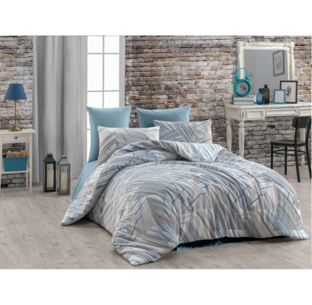 Povlečení bavlna 140x200, 70x90cm Atika blue hotelový uzávěr