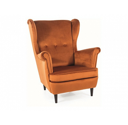 Křeslo LORD VELVET, Skořicový Bluvel 4215/Wenge