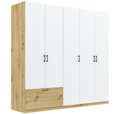 Šatní skříň ALTA 5D1S, Dub Artisan/Bílá Šatní skříň ALTA 5D1S, Dub Artisan/Bílá