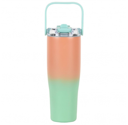 Termohrnek New York 900ml oranžovo-zelený