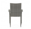 Zahradní židle, kov, polyratan, šedá, AZC-S2114 GREY