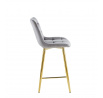 Barová židle H1-FX, šedá / zlatá