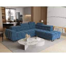 Rohová sedací souprava ASPEN 260x225 cm modrá ZOYA 15 - Rychlé doručení - pravá