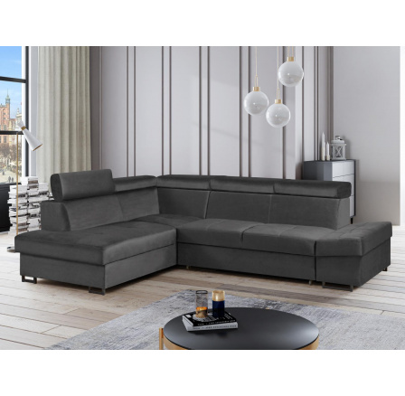 Rohová sedací soustava Maik L tmavě šedá