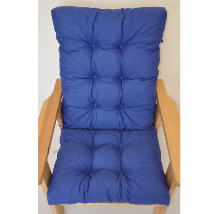 Polstr na zahradní křeslo vysoké - látka tmavě modrý melír Polstr na zahradní křeslo vysoké - látka tmavě modrý melír