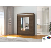 Posuvná skříň se zrcadlem a LED osvětlením DORRIGO 150 Choco+Choco