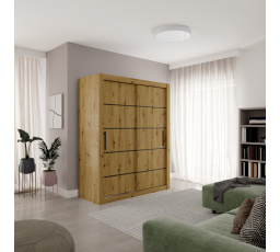 Posuvná skříň MORELL 160 Artisan+Černá