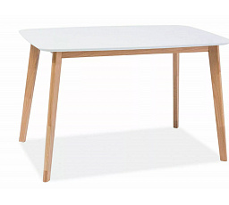 Jídelní stůl MOSSO I, bílý/dub